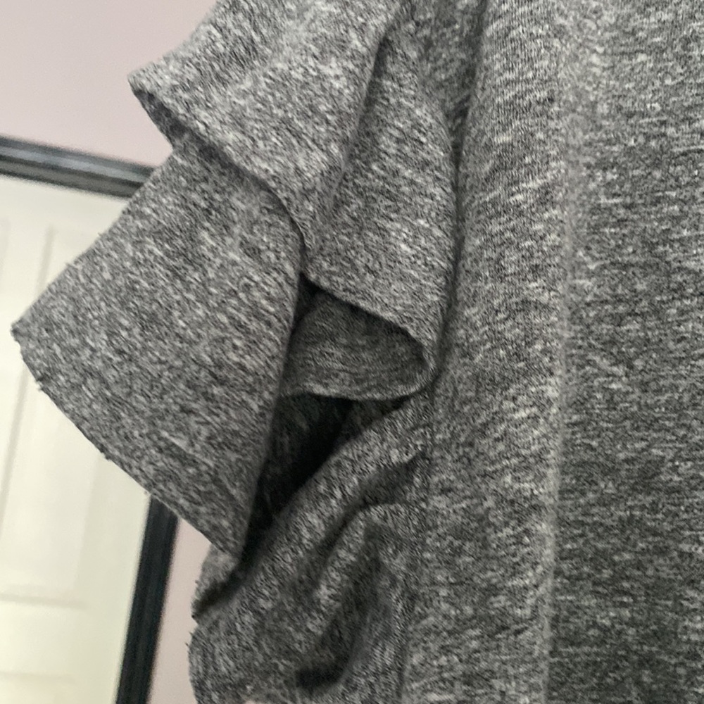 Current/Elliott heather gray ruffle roadie tee shirt - Picture 2 of 10